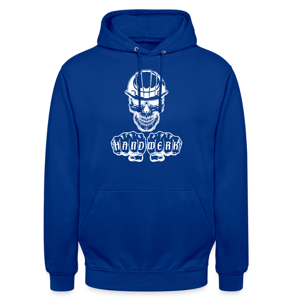 Unisex Hoodie "Skull-Helm-Handwerk" Royalblau Unisex Hoodie {{ color }}