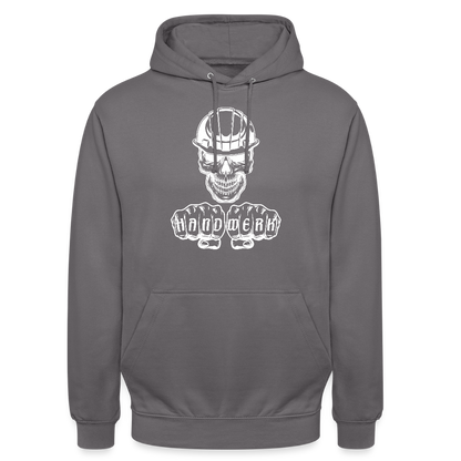 Unisex Hoodie "Skull-Helm-Handwerk" Mittelgrau Unisex Hoodie {{ color }}