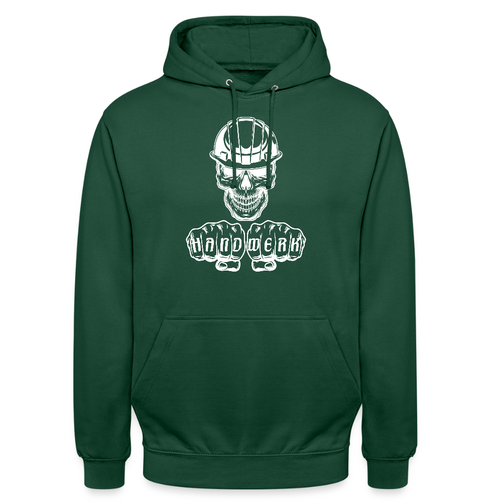 Unisex Hoodie "Skull-Helm-Handwerk" Flaschengrün Unisex Hoodie {{ color }}