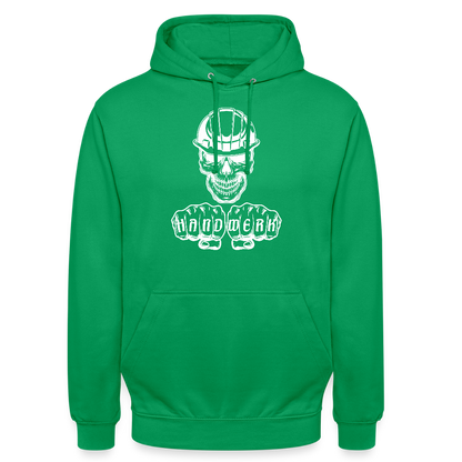 Unisex Hoodie "Skull-Helm-Handwerk" Kelly Green Unisex Hoodie {{ color }}