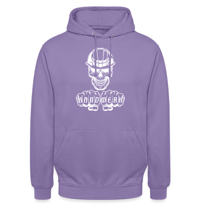 Unisex Hoodie "Skull-Helm-Handwerk" Lavendel Unisex Hoodie {{ color }}