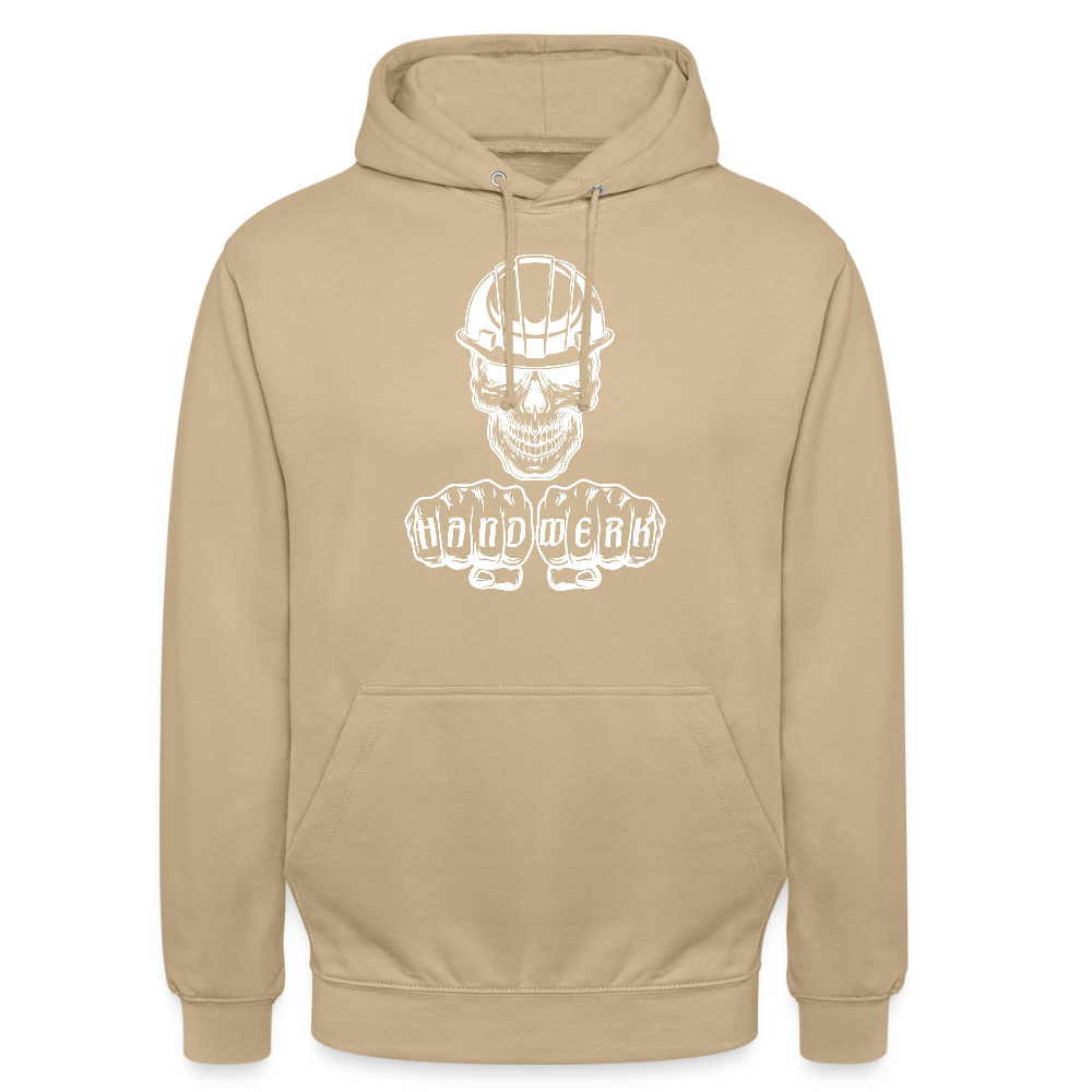 Unisex Hoodie "Skull-Helm-Handwerk" Beige Unisex Hoodie {{ color }}