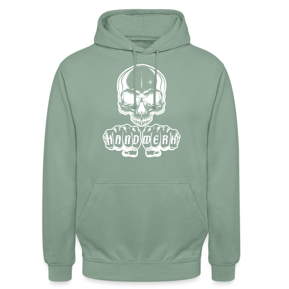 Unisex Hoodie "Skull-Handwerk" Graugrün Unisex Hoodie {{ color }}