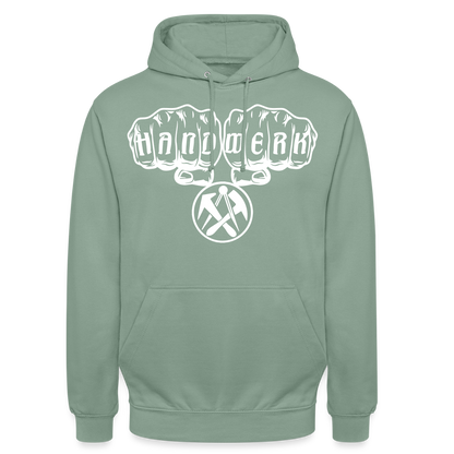 Unisex Hoodie "Dachdecker" Graugrün Unisex Hoodie {{ color }}