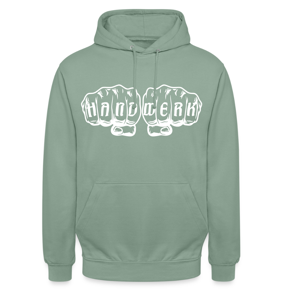 Unisex Hoodie "Handwerk" Graugrün Unisex Hoodie {{ color }}