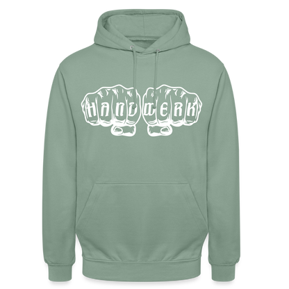 Unisex Hoodie "Handwerk" Graugrün Unisex Hoodie {{ color }}