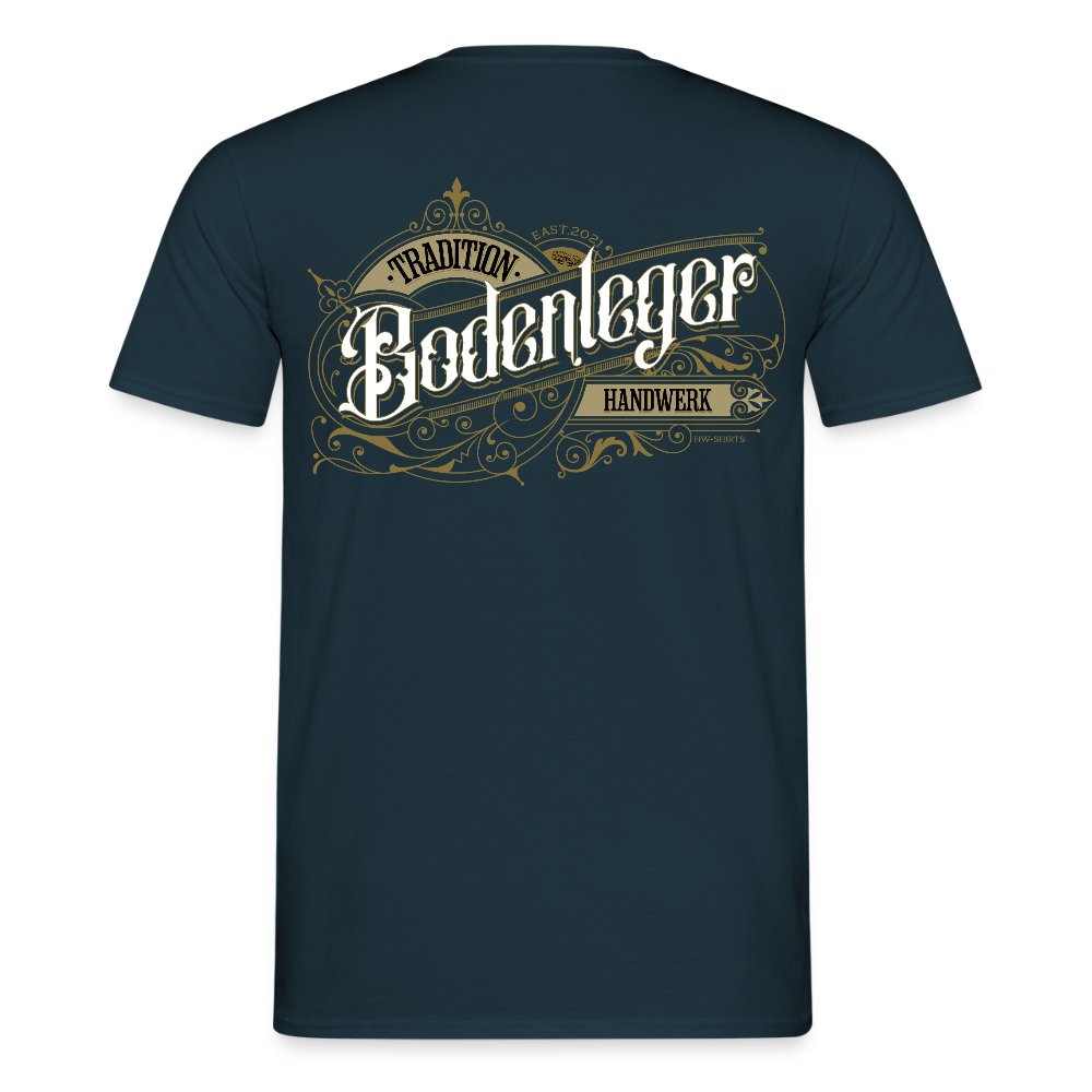 Unisex T-Shirt "Bodenleger" Nostalgie Handwerk Navy Männer T-Shirt {{ color }}