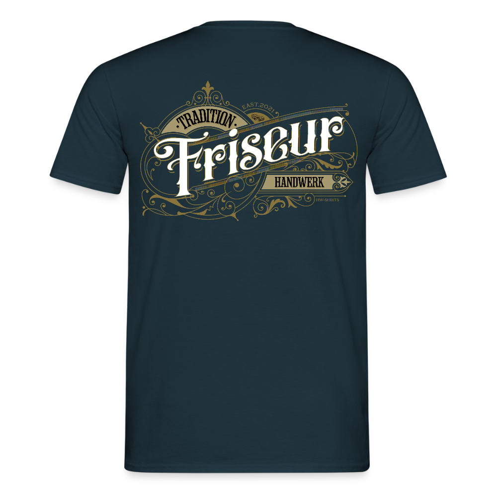 Unisex T-Shirt "Friseur" Nostalgie Handwerk Navy Männer T-Shirt {{ color }}