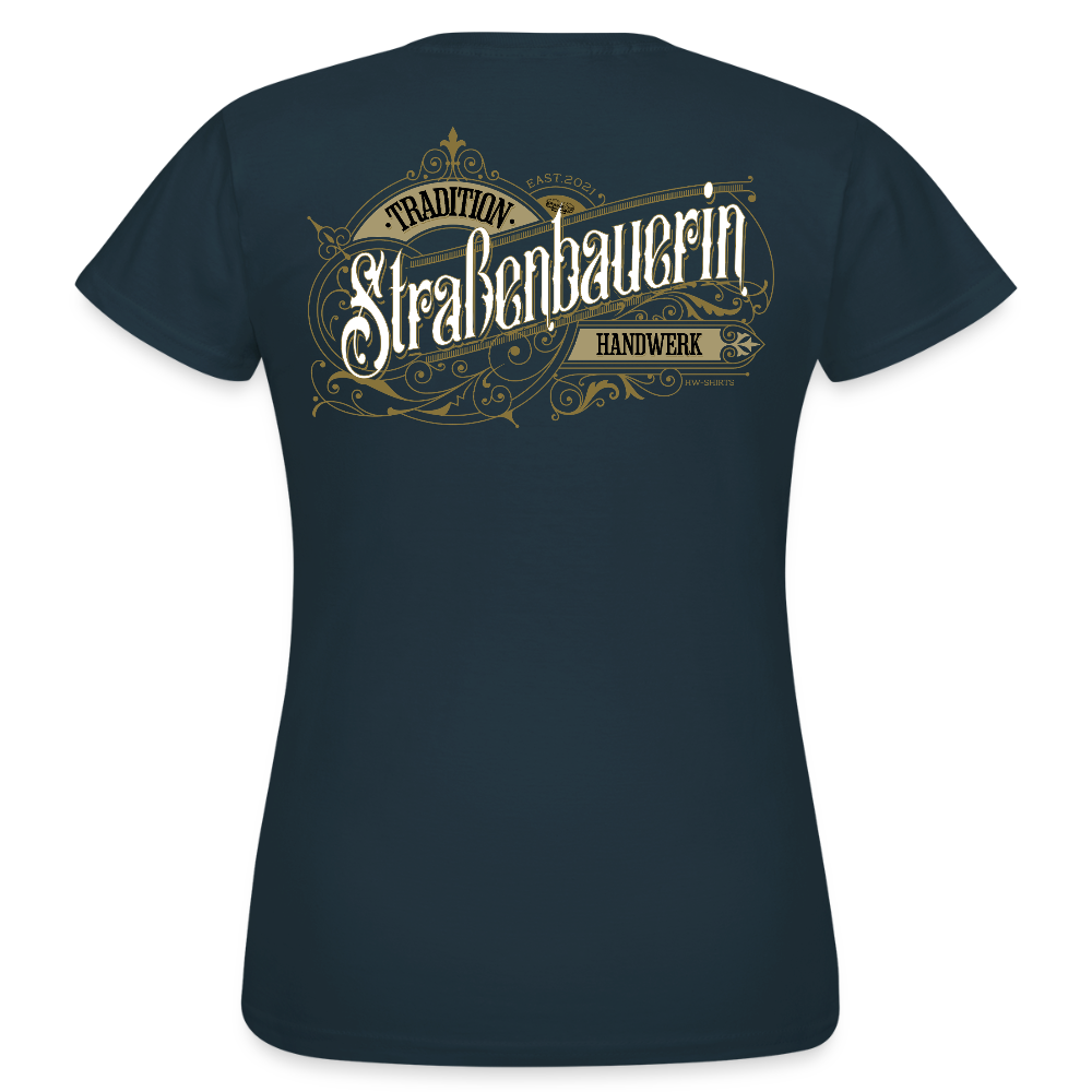 Frauen T-Shirt "Strassenbauerin" Nostalgie Handwerk Navy Frauen T-Shirt {{ color }}