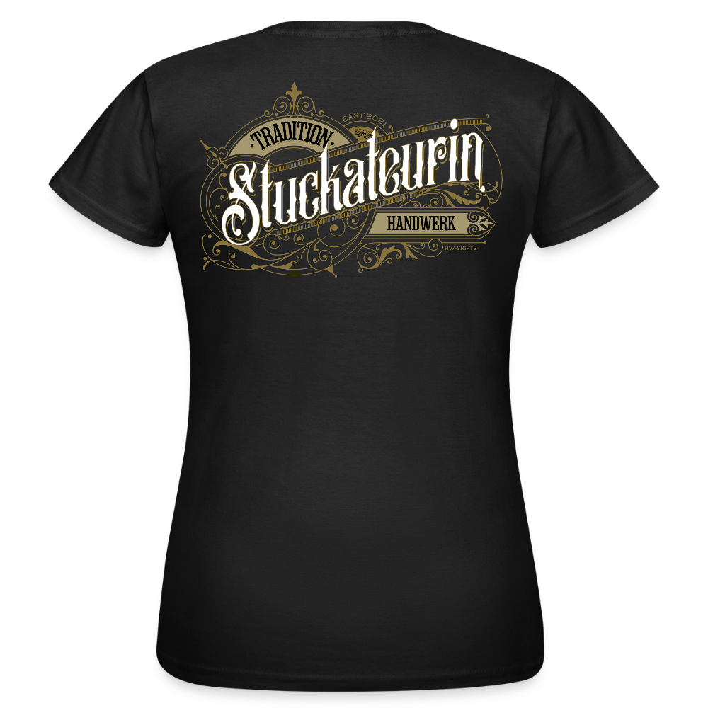 Frauen T-Shirt "Stuckateurin" Nostalgie Handwerk Schwarz Frauen T-Shirt {{ color }}