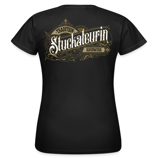 Frauen T-Shirt "Stuckateurin" Nostalgie Handwerk Schwarz Frauen T-Shirt {{ color }}