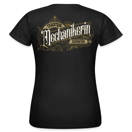 Frauen T-Shirt "Mechaikerin" Nostalgie Handwerk Schwarz Frauen T-Shirt {{ color }}