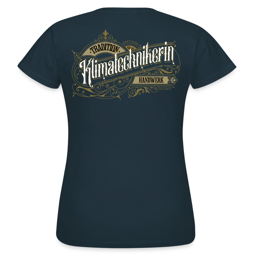 Frauen T-Shirt "Klimatechnikerin" Nostalgie Handwerk Navy Frauen T-Shirt {{ color }}