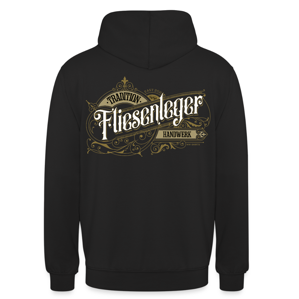 Unisex Hoodie "Fliesenleger" Nostalgie Handwerk Schwarz Unisex Hoodie {{ color }}