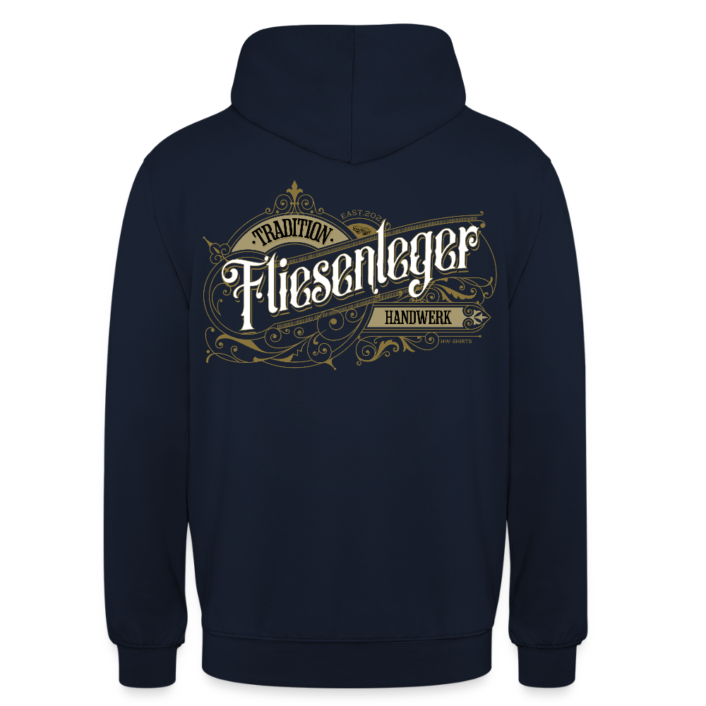 Unisex Hoodie "Fliesenleger" Nostalgie Handwerk Navy Unisex Hoodie {{ color }}