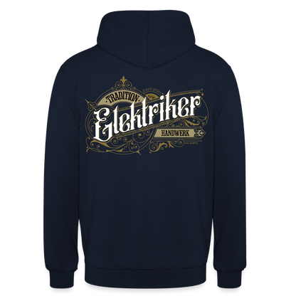 Unisex Hoodie "Elektriker" Nostalgie Handwerk Navy Unisex Hoodie {{ color }}