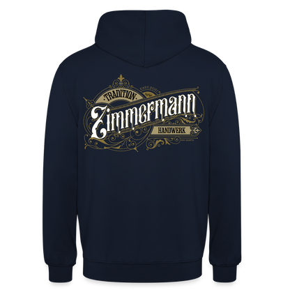 Unisex Hoodie "Zimmermann" Nostalgie Handwerk Navy Unisex Hoodie {{ color }}