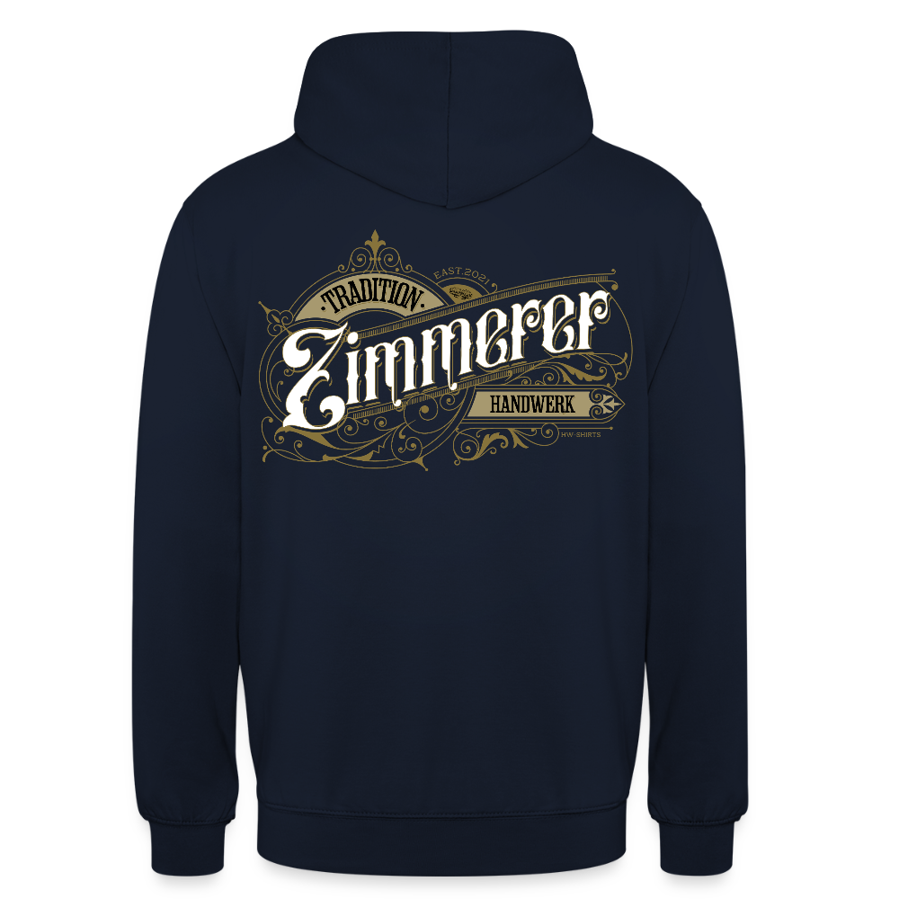 Unisex Hoodie "Zimmerer" Nostalgie Handwerk Navy Unisex Hoodie {{ color }}