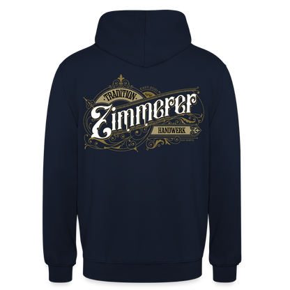 Unisex Hoodie "Zimmerer" Nostalgie Handwerk Navy Unisex Hoodie {{ color }}