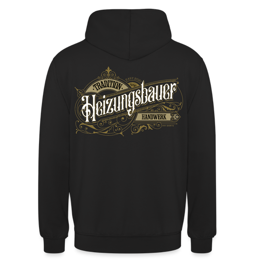 Unisex Hoodie "Heizungsbauer" Nostalgie Handwerk Schwarz Unisex Hoodie {{ color }}