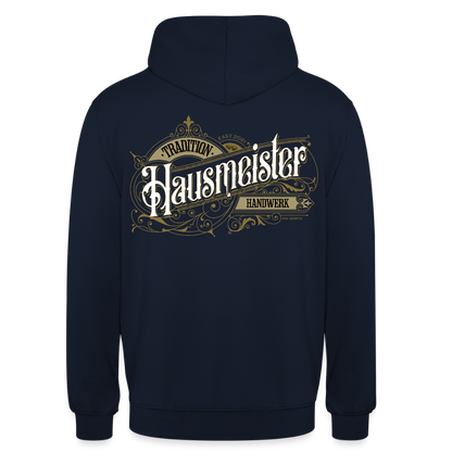 Unisex Hoodie "Hausmeister" Nostalgie Handwerk Navy Unisex Hoodie {{ color }}