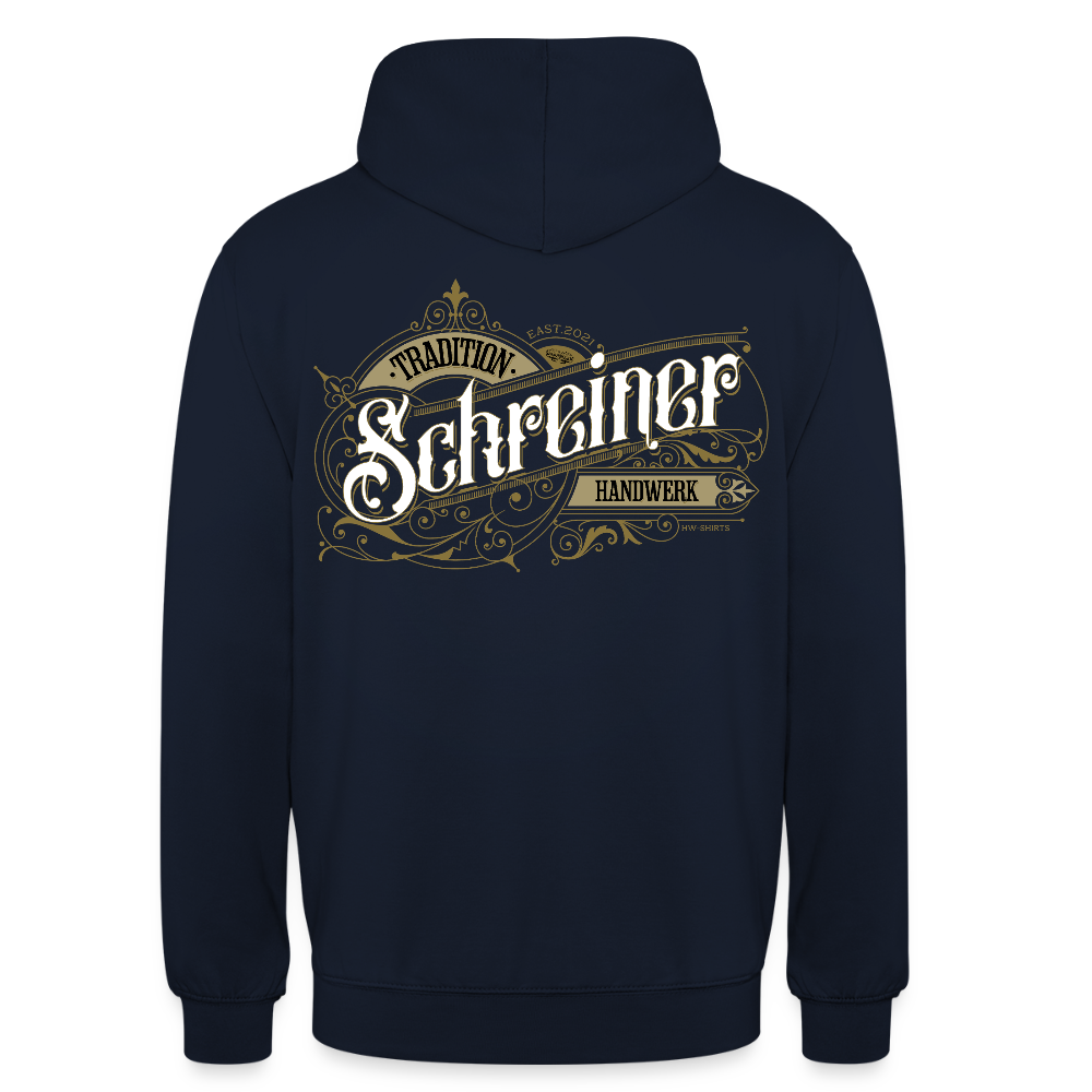 Unisex Hoodie "Schreiner" Nostalgie Handwerk Navy Unisex Hoodie {{ color }}