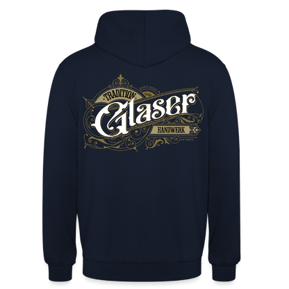 Unisex Hoodie "Glaser" Nostalgie Handwerk Navy Unisex Hoodie {{ color }}