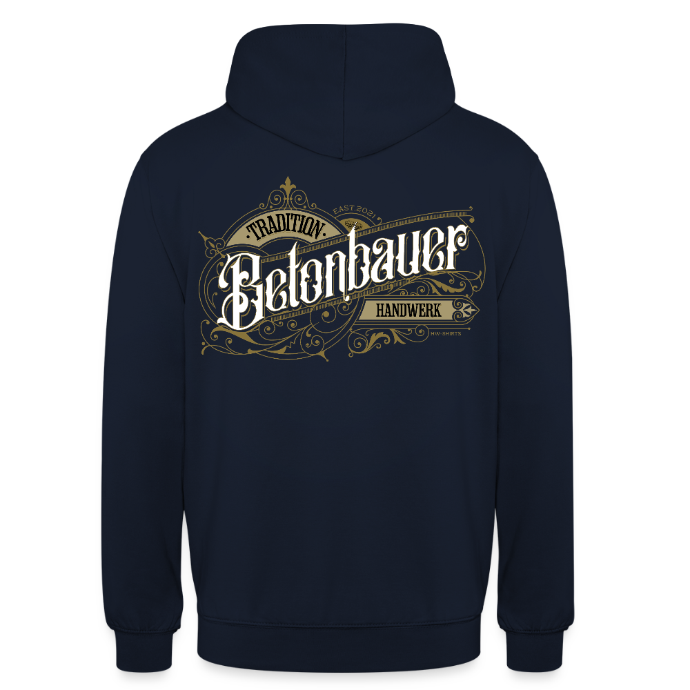 Unisex Hoodie "Betonbauer" Nostalgie Handwerk Navy Unisex Hoodie {{ color }}