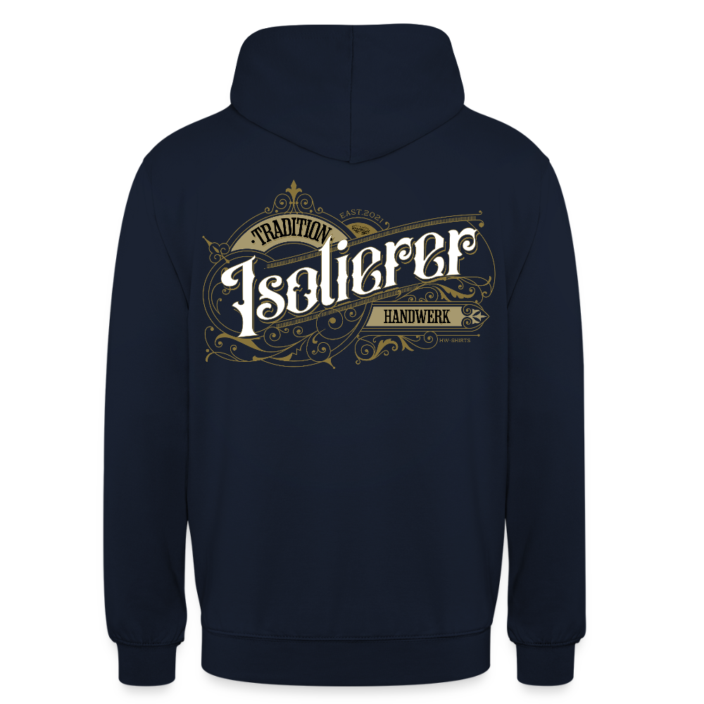Unisex Hoodie "Isolierer" Nostalgie Handwerk Navy Unisex Hoodie {{ color }}