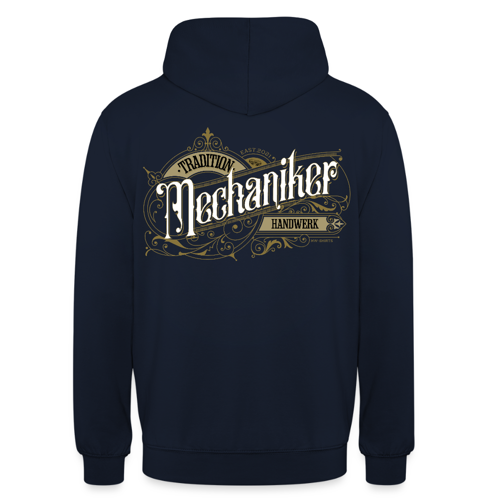 Unisex Hoodie "Mechaniker" Nostalgie Handwerk Navy Unisex Hoodie {{ color }}