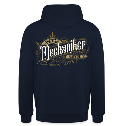 Unisex Hoodie "Mechaniker" Nostalgie Handwerk Navy Unisex Hoodie {{ color }}