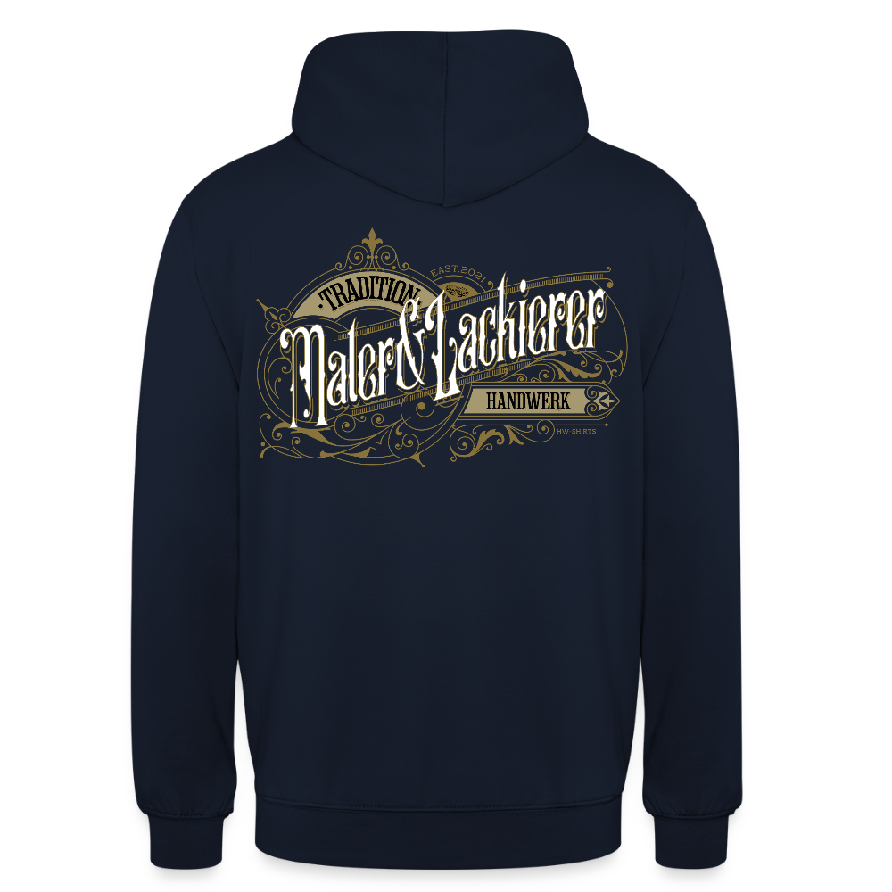 Unisex Hoodie "Maler& Lackierer" Nostalgie Handwerk Navy Unisex Hoodie {{ color }}