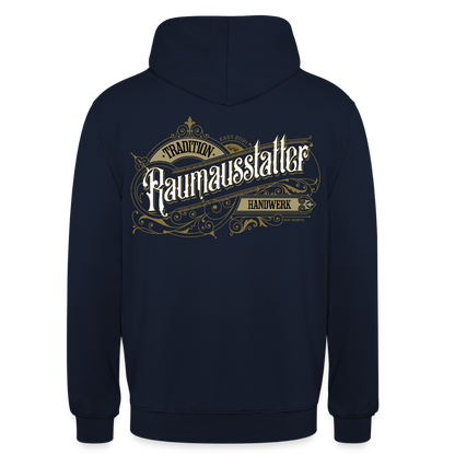 Unisex Hoodie "Raumausstatter" Nostalgie Handwerk Navy Unisex Hoodie {{ color }}