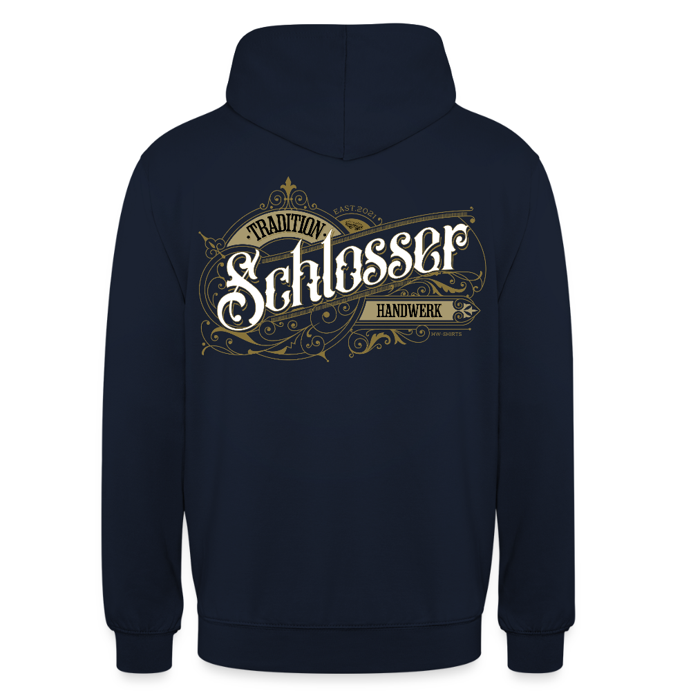 Unisex Hoodie "Schlosser" Nostalgie Handwerk Navy Unisex Hoodie {{ color }}