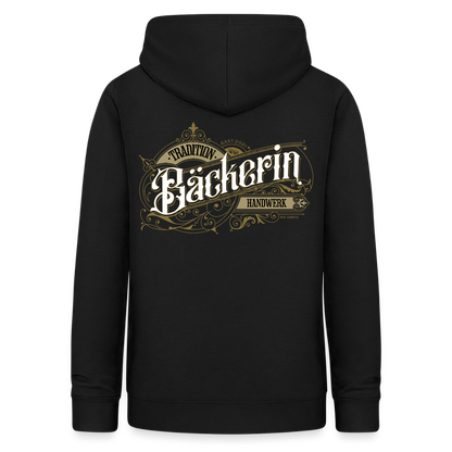 Frauen Hoodie "Bäckerin" Nostalgie Handwerk Schwarz Frauen Hoodie {{ color }}