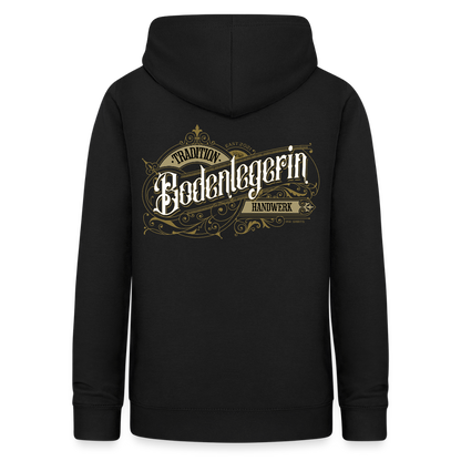 Frauen Hoodie "Bodenlegerin" Nostalgie Handwerk Schwarz Frauen Hoodie {{ color }}