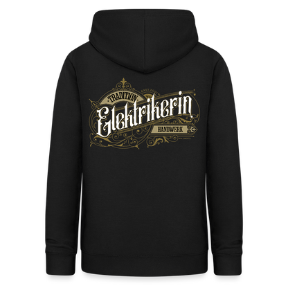 Frauen Hoodie "Elektrikerin" Nostalgie Handwerk Schwarz Frauen Hoodie {{ color }}