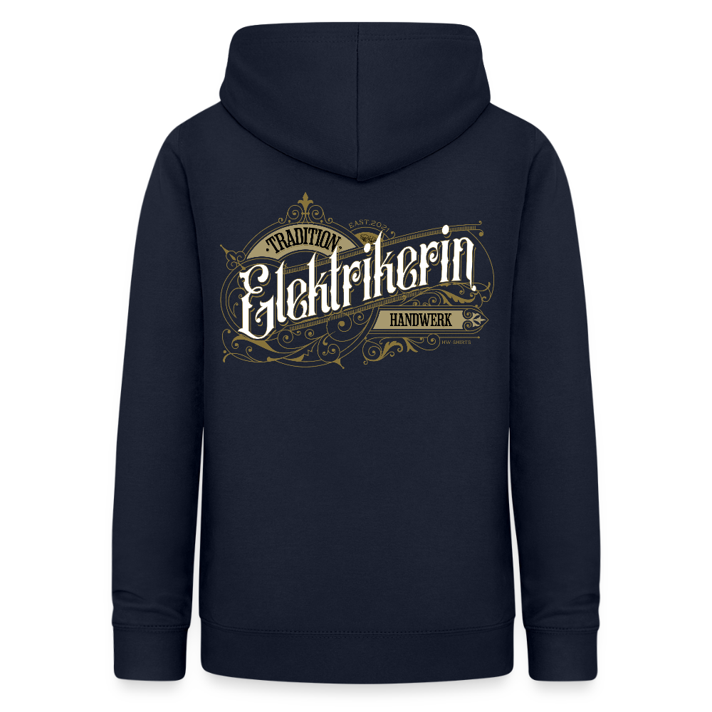Frauen Hoodie "Elektrikerin" Nostalgie Handwerk Navy Frauen Hoodie {{ color }}
