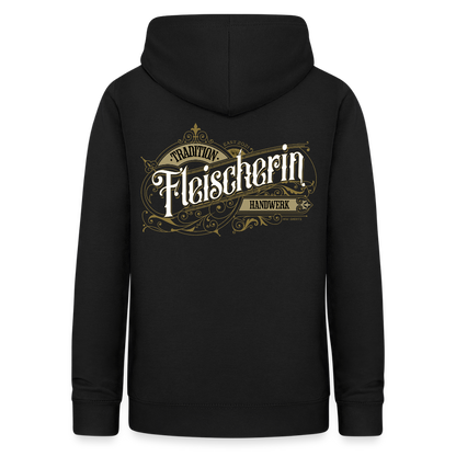 Frauen Hoodie "Fleischerin" Nostalgie Handwerk Schwarz Frauen Hoodie {{ color }}
