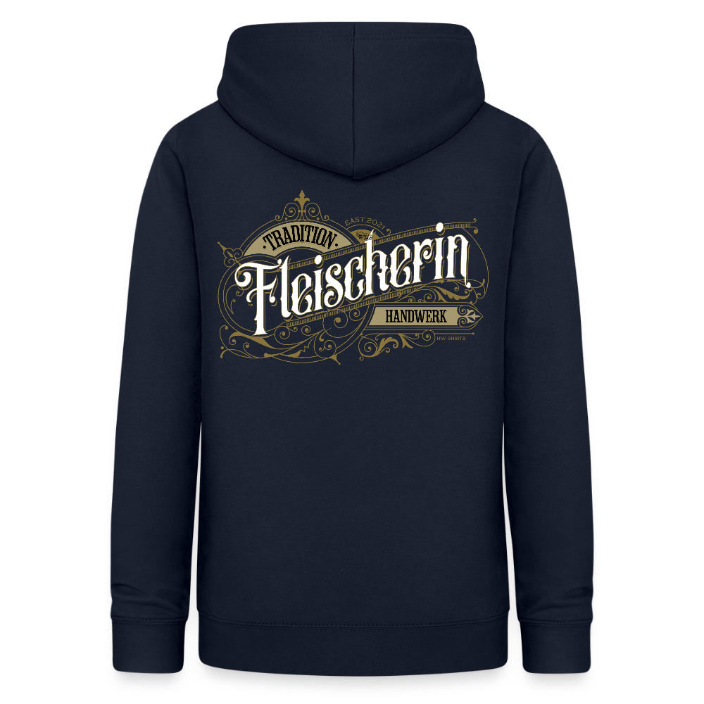 Frauen Hoodie "Fleischerin" Nostalgie Handwerk Navy Frauen Hoodie {{ color }}