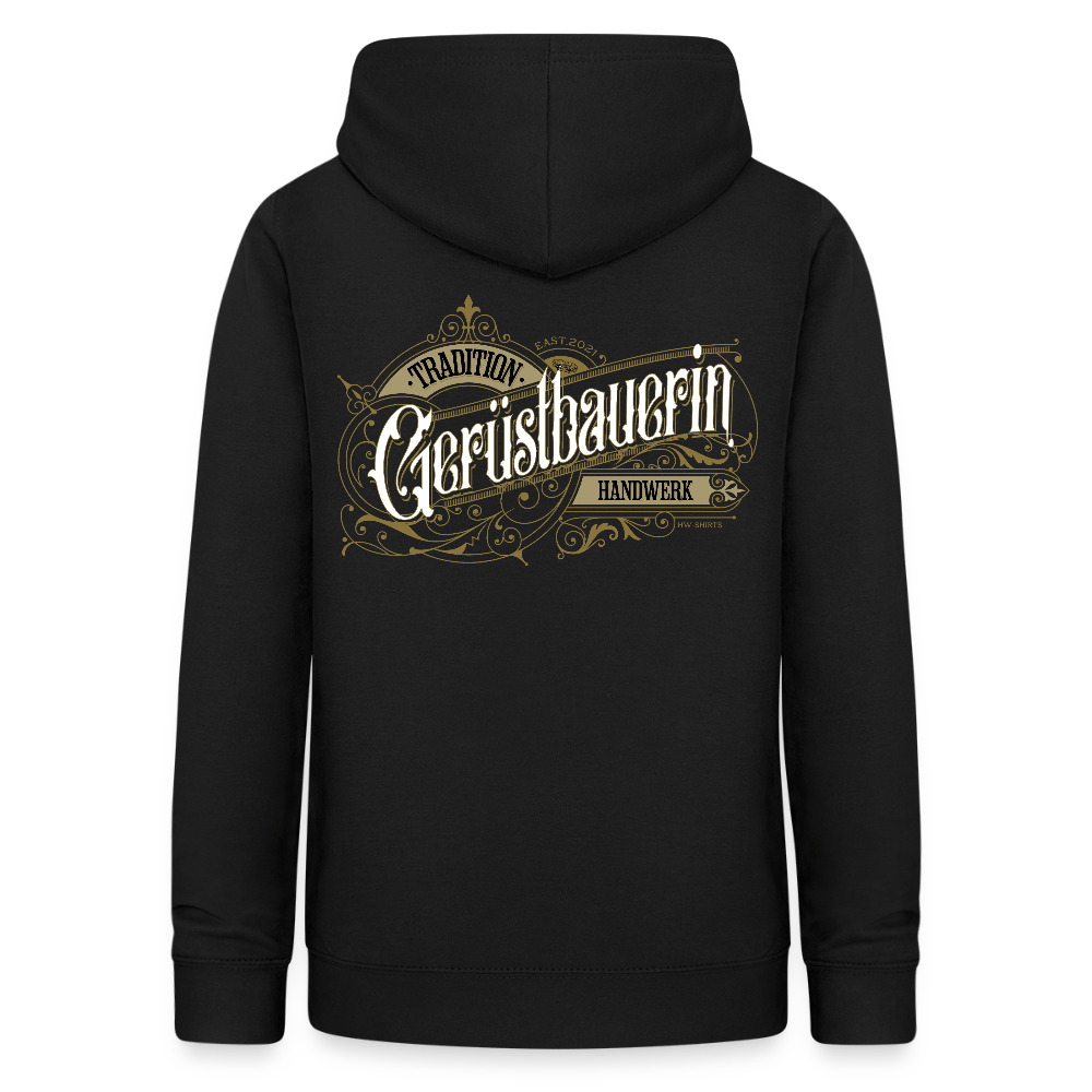 Frauen Hoodie "Gerüstbauerin" Nostalgie Handwerk Schwarz Frauen Hoodie {{ color }}