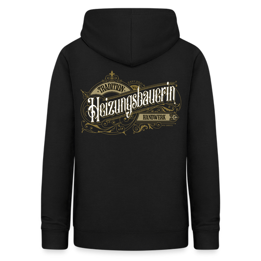 Frauen Hoodie "Heizungsbauerin" Nostalgie Handwerk Schwarz Frauen Hoodie {{ color }}