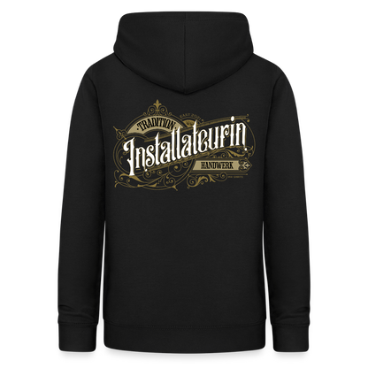 Frauen Hoodie "Installateurin" Nostalgie Handwerk Schwarz Frauen Hoodie {{ color }}