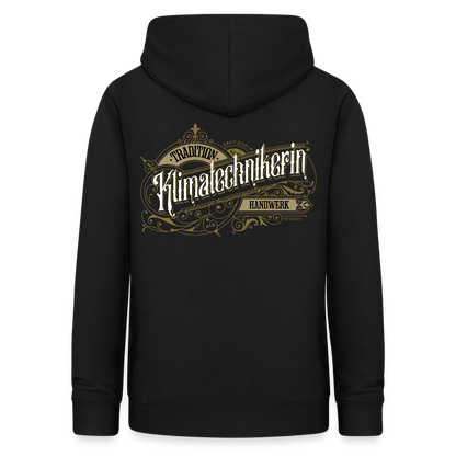 Frauen Hoodie "Klimatechnikerin" Nostalgie Handwerk Schwarz Frauen Hoodie {{ color }}