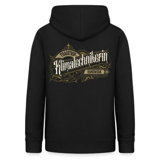 Frauen Hoodie "Klimatechnikerin" Nostalgie Handwerk Schwarz Frauen Hoodie {{ color }}