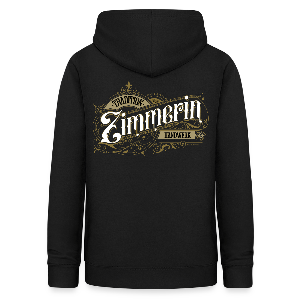 Frauen Hoodie "Zimmerin" Nostalgie Handwerk Schwarz Frauen Hoodie {{ color }}