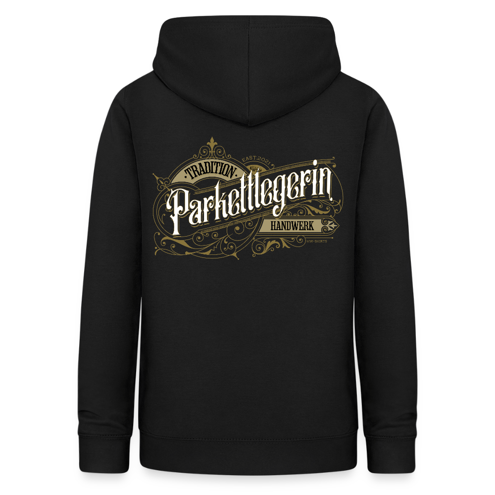 Frauen Hoodie "Parkettlegerin" Nostalgie Handwerk Schwarz Frauen Hoodie {{ color }}