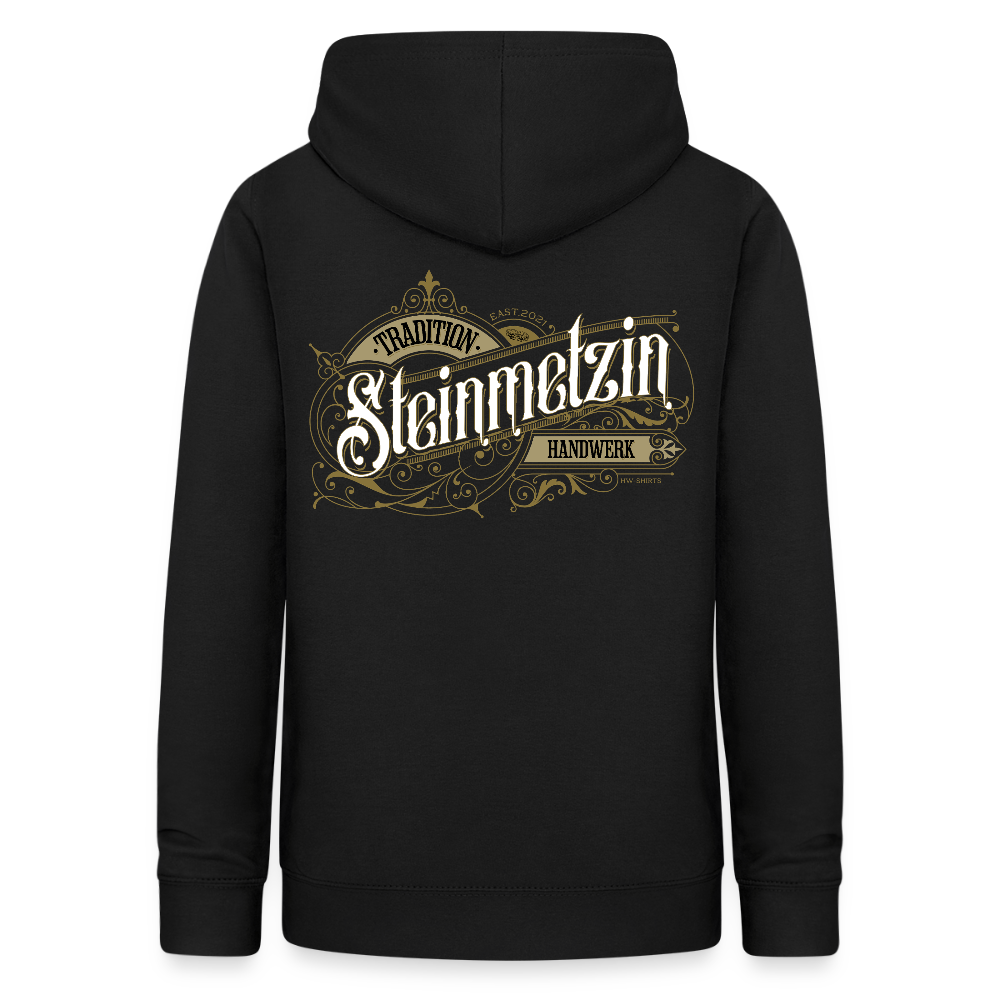 Frauen Hoodie "Steinmetzin" Nostalgie Handwerk Schwarz Frauen Hoodie {{ color }}