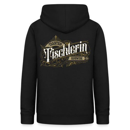 Frauen Hoodie "Tischlerin" Nostalgie Handwerk Schwarz Frauen Hoodie {{ color }}