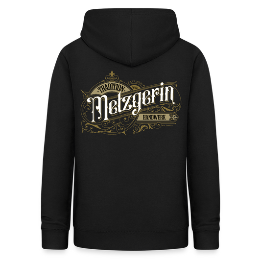Frauen Hoodie "Metzgerin" Nostalgie Handwerk Schwarz Frauen Hoodie {{ color }}